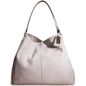 Coach Madison Phoebe Winter White Pebbled Leather Shoulder Bag